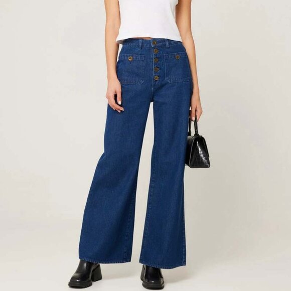Rollas Studio Lou Flare Jeans‎ SZ 28 NWT - Picture 1 of 13